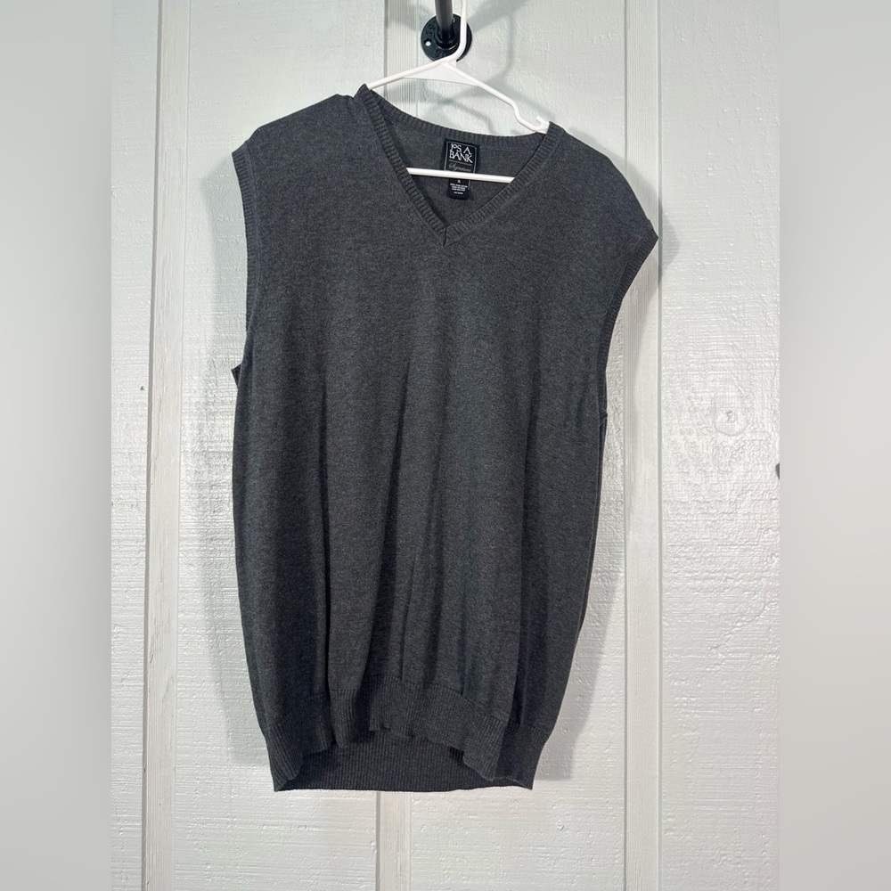 Jos A. Banks Gray Mens Sweater Vest Size XL EUC